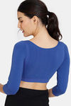 Zivame Double Layered Non Wired Full Coverage Blouse Bra With Removable Cookies - Sodalite Blue — thumbnail 2